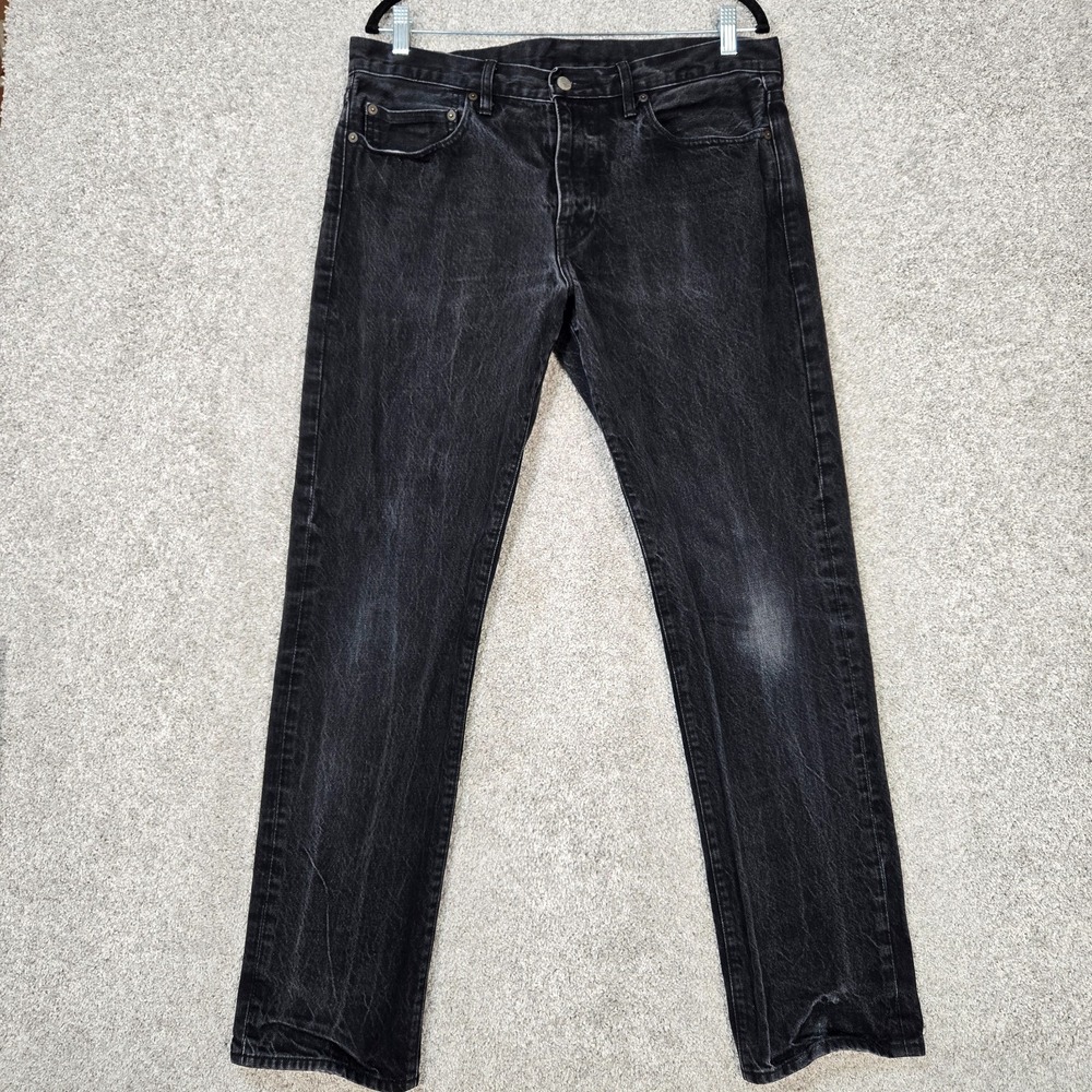 J.Crew 770 Straight Kaihara Jeans Black Wash 34x32‎ distressed 100% cotton